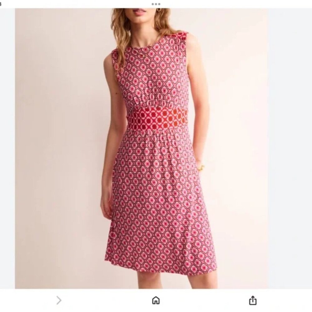 Boden Thea Sleeveless Short Dress - Size US 8 - Red